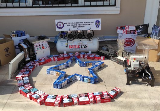 EV DEĞİL KAÇAK SİGARA İMALATHANESİ