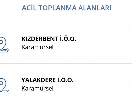 ACİL TOPLANMA ALANLARI e-KOCAELİ'DE