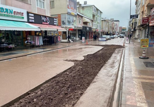 Ağadere Caddesinde  altyapı çalışmaları tamamlandı