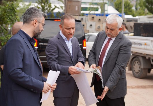 Büyükşehir’de 3 müdürlüğün hizmet vereceği binada çalışmalar sürüyor